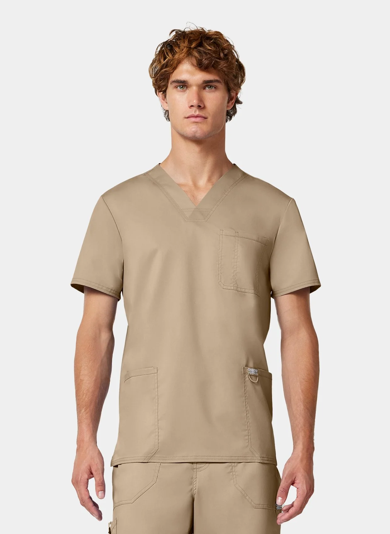 Cherokee WW Revolution Men's V-Neck Scrub Top WWE670 - Khaki